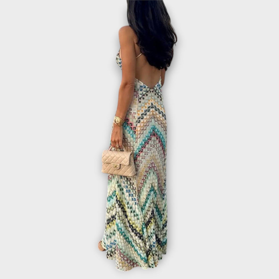 Remi - Missoni Robe Maxi à Motif Chevron Multicolore