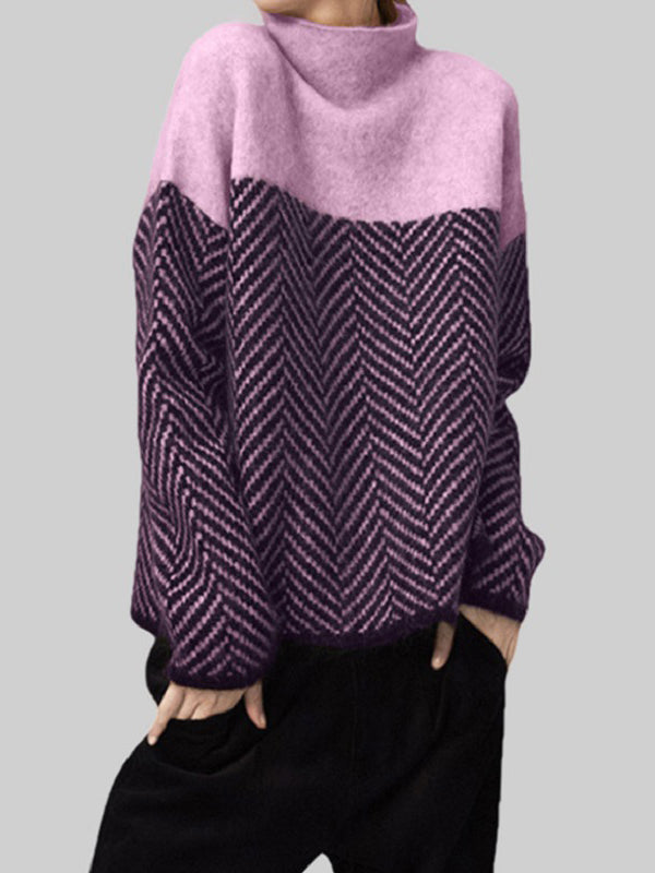 Pull décontracté ample à col haut
