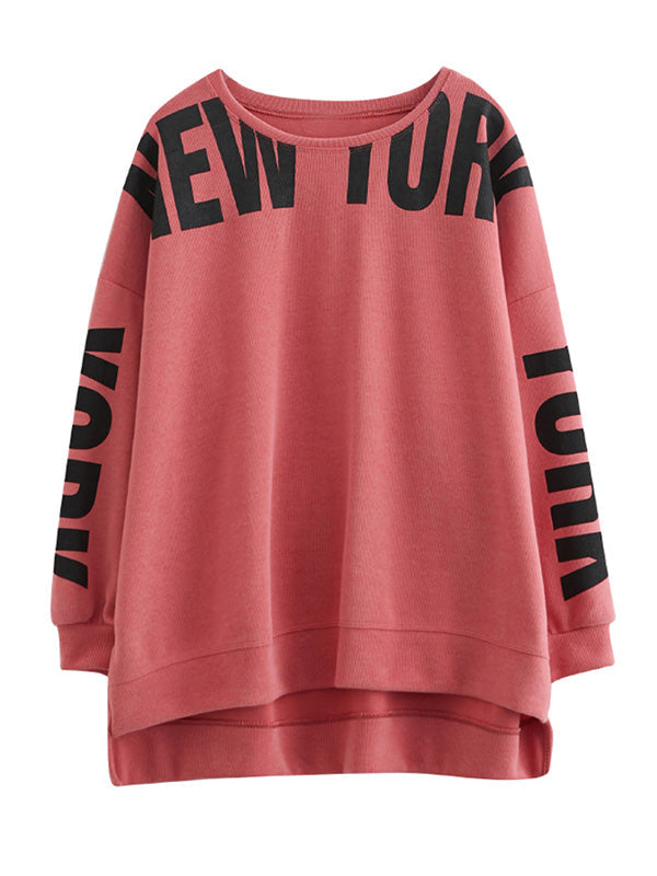 Sweat-shirt élégant à col rond et lettres imprimées