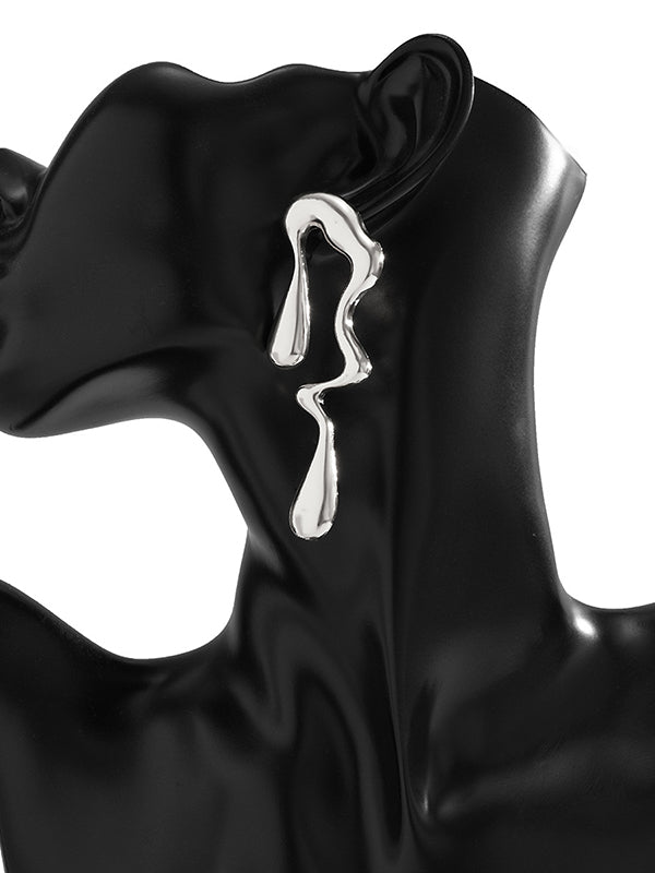 Boucles d'oreilles pendantes géométriques couleur unie