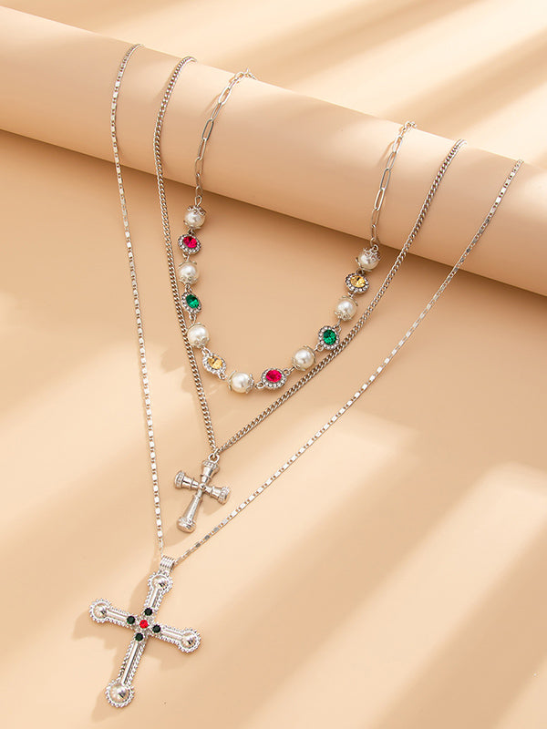 Collier superposé à pompons