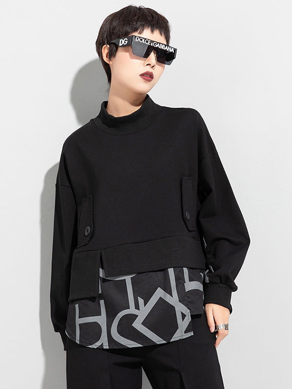 Sweat-shirt à empiècements, effet deux pièces