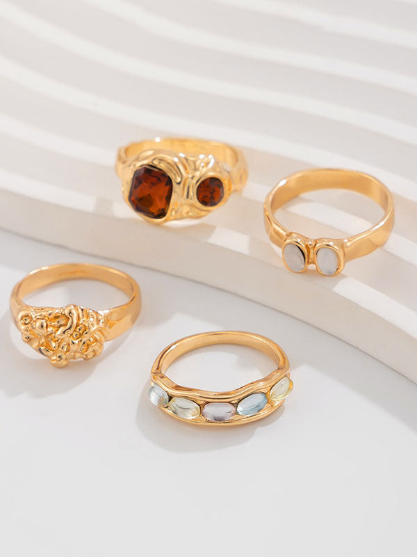 Bague géométrique à strass