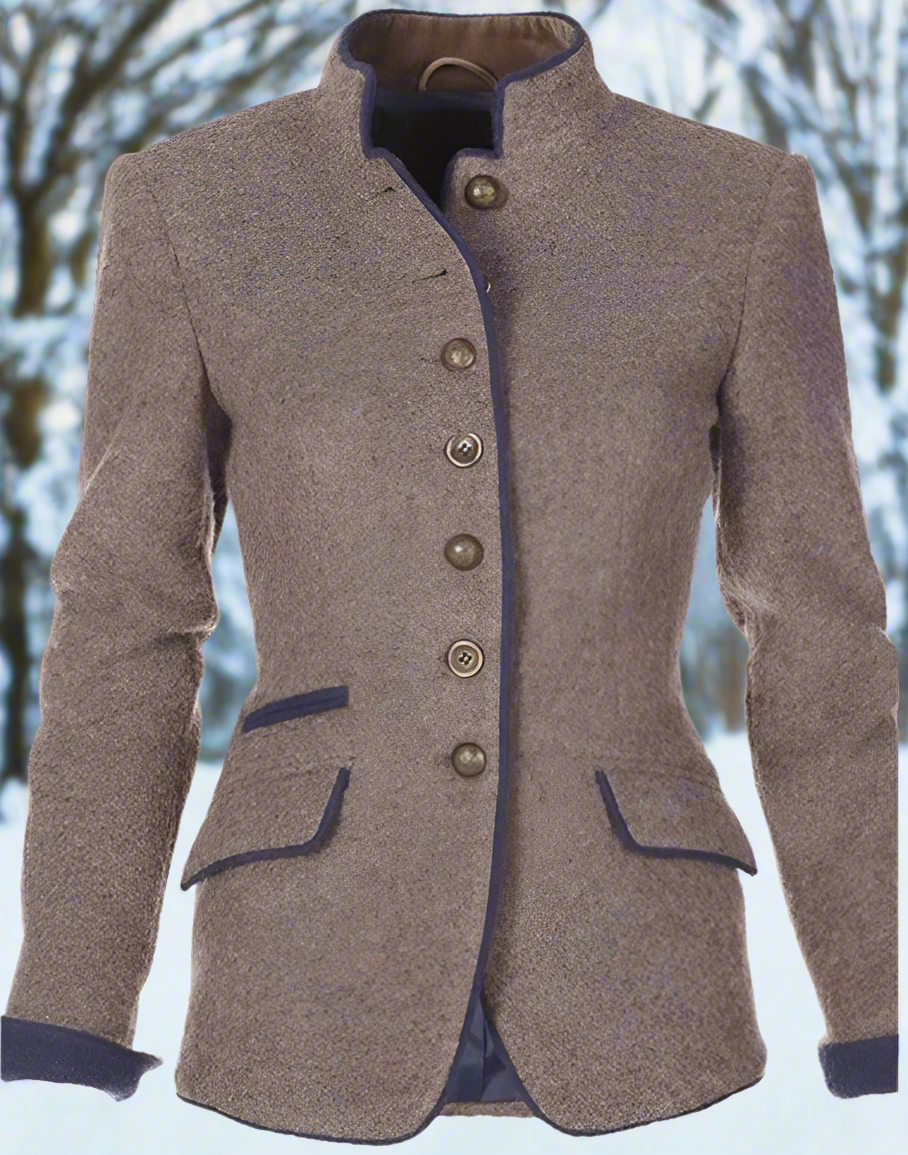 Blazer élégant, stylé et polyvalent avec col montant pour femmes