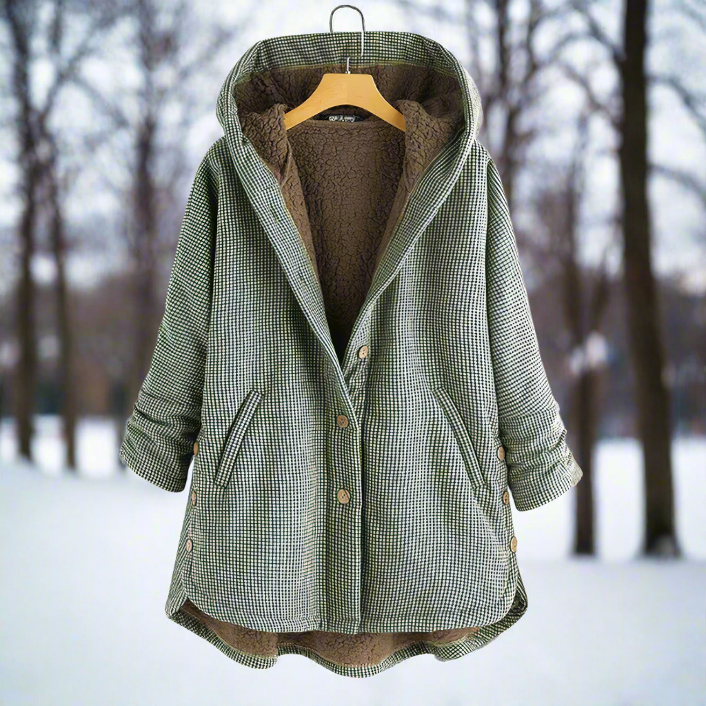 Manteau en laine à carreaux, élégant, chaud et intemporel pour femmes