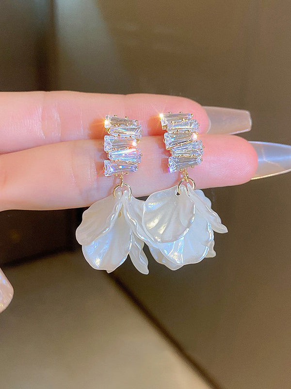 Boucles d'oreilles pendantes géométriques à strass