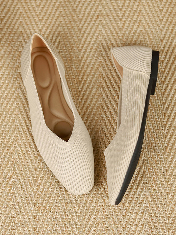 Chaussures à bout carré, couleur unie