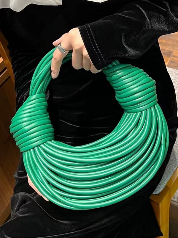 Sac à pompons, couleur unie