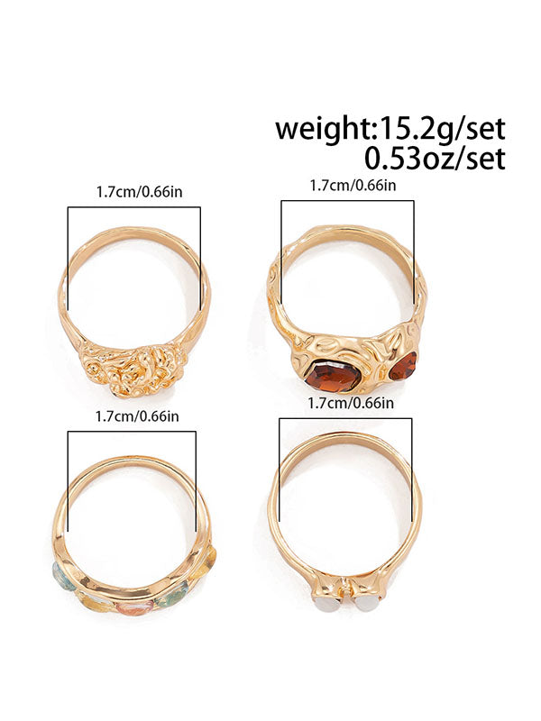 Bague géométrique à strass