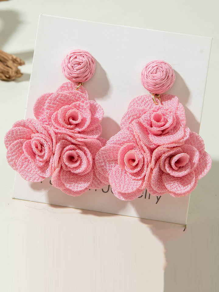 Boucles d'oreilles pendantes en forme de fleur