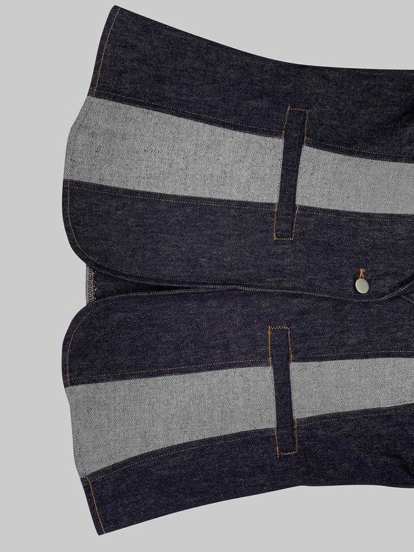 Veste ample à manches longues, à empiècements, à décolleté en V profond, couleur contrastée