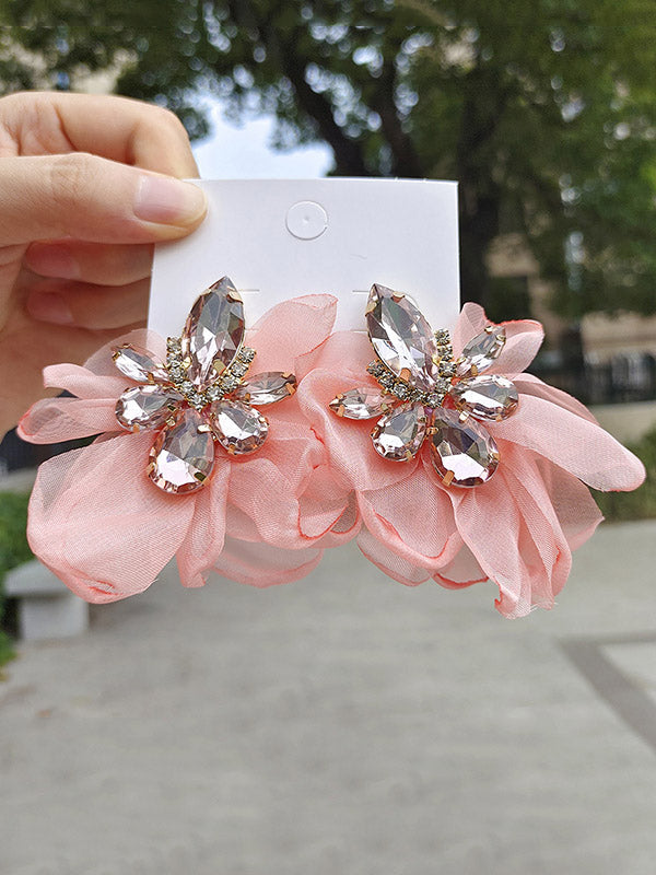 Boucles d'oreilles pendantes en forme de fleur