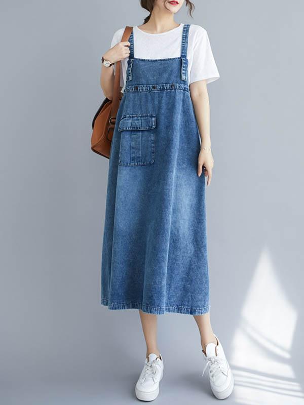 Robe bustier originale en denim uni