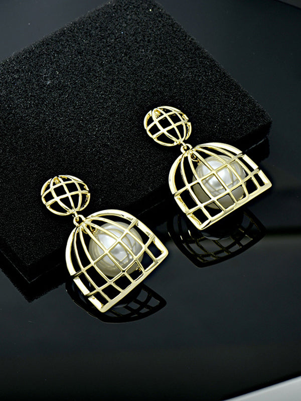 Boucles d'oreilles géométriques tendance, à perles