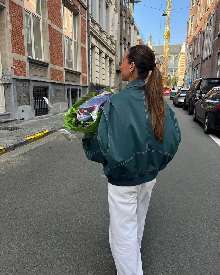 Veste en cuir surdimensionnée, stylée et accrocheuse pour femmes