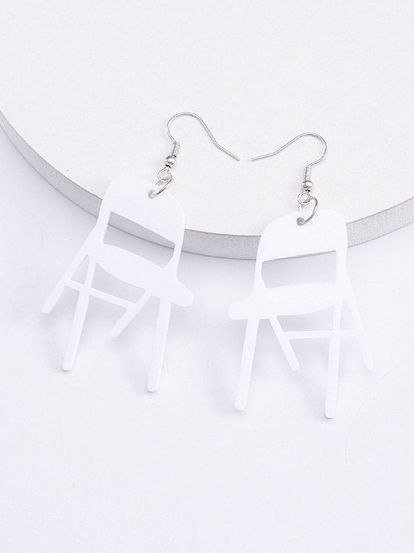Boucles d'oreilles pendantes géométriques couleur unie