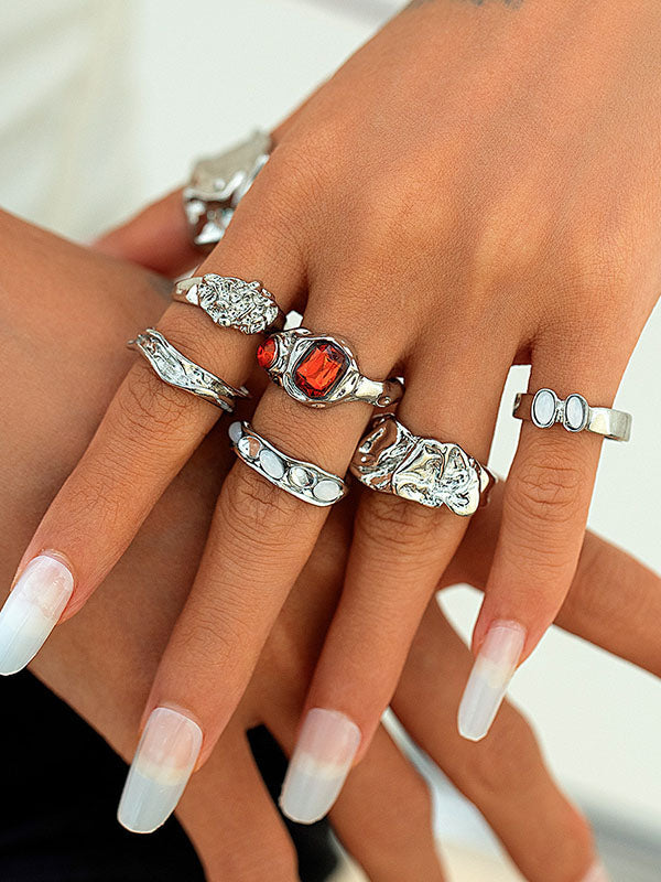 Bague géométrique à strass