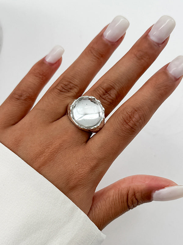 Bague géométrique à strass