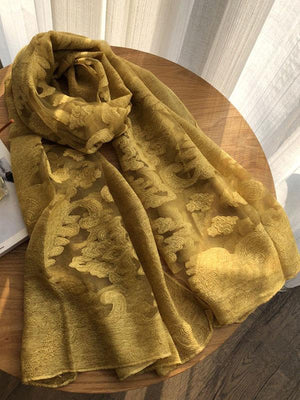 Écharpe châle simple en tissu de soie imité