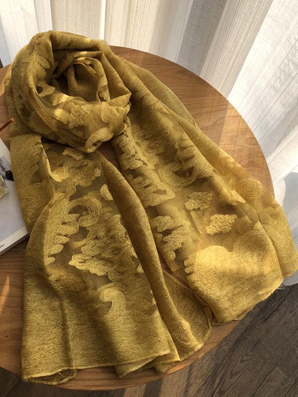 Écharpe châle simple en tissu de soie imité