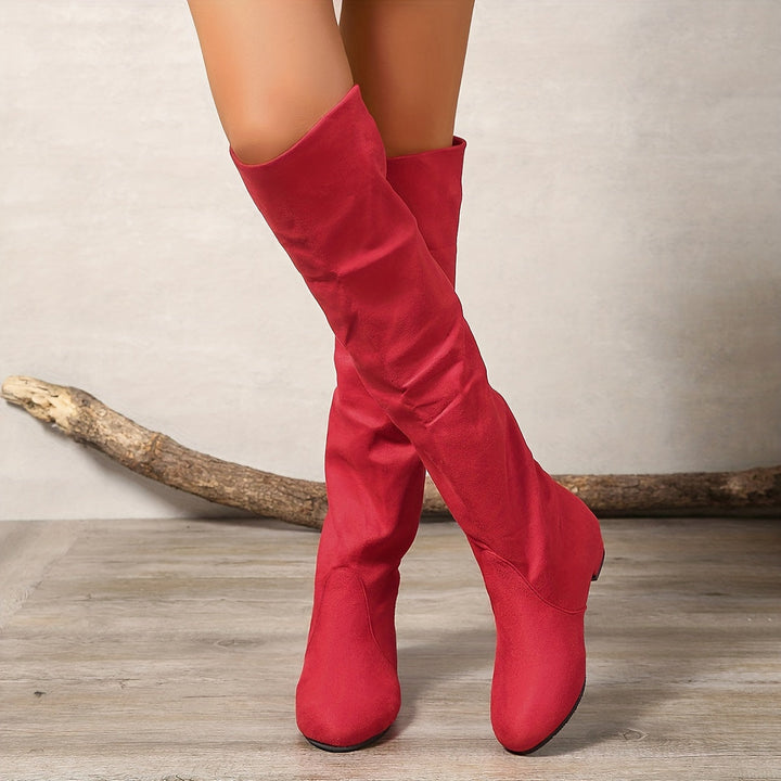Bottes Overknee Femme | Bout Rond avec Tige Haute
