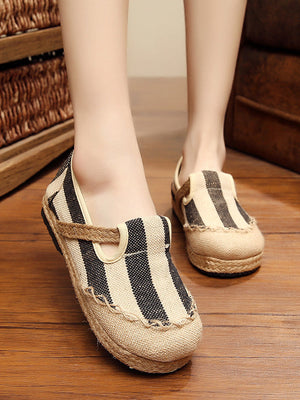 Chaussures en toile à rayures Chaussures plates