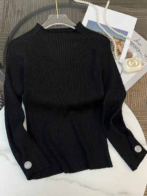 Pull simple ample à col haut, couleur unie
