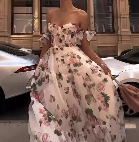 Camila - Robe maxi longue avec imprimé floral