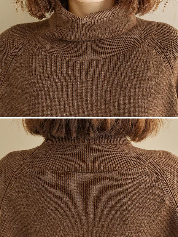 Haut pull à col montant et plis tricotés