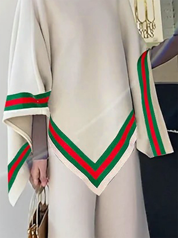 Hauts de pull à col haut à rayures asymétriques amples à coupe irrégulière