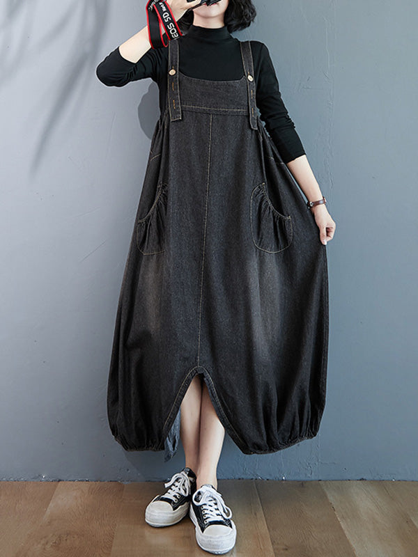 Robe simple boutonnée en jean