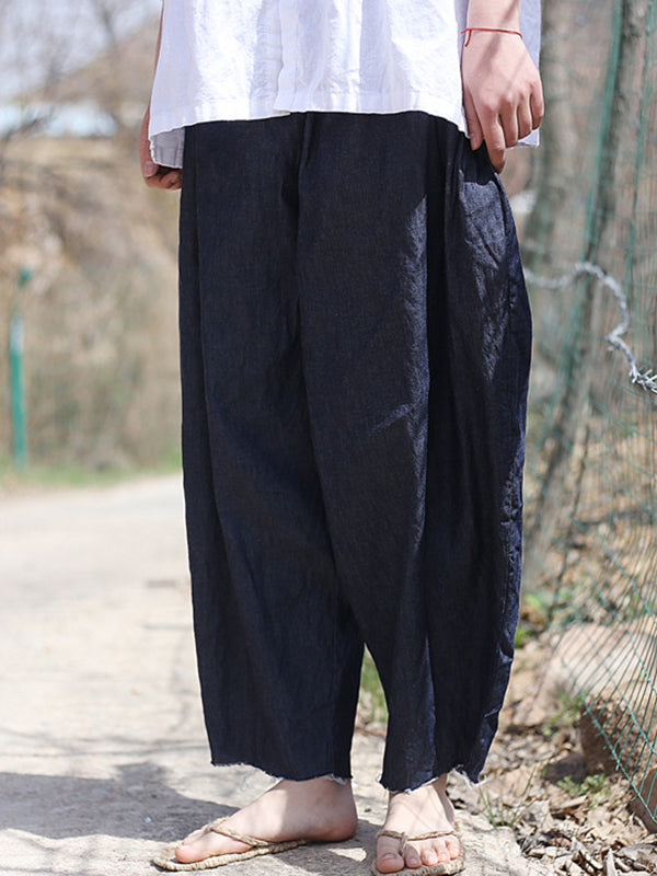 Pantalon en jean à jambes larges de couleur denim ample vintage