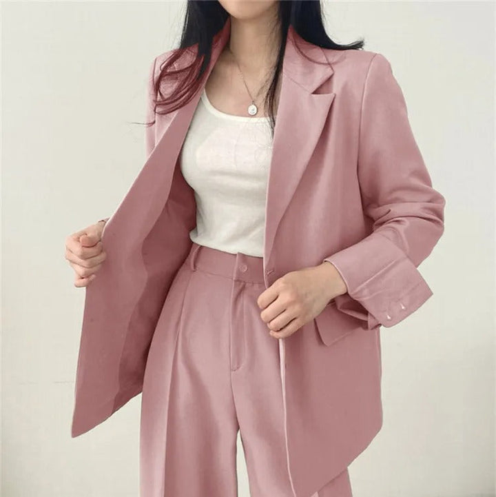 Costume Pantalon Femme Coupe Loose Blazer Baggy