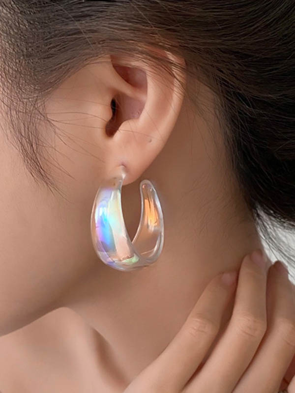 Boucles d'oreilles pendantes géométriques normcore, couleur contrastée