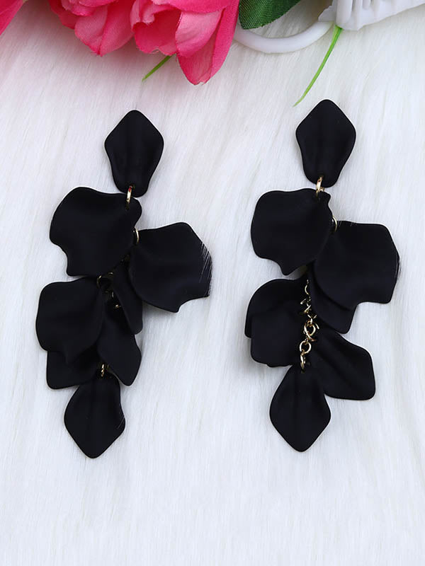 Boucles d'oreilles à chaîne, en forme de fleur