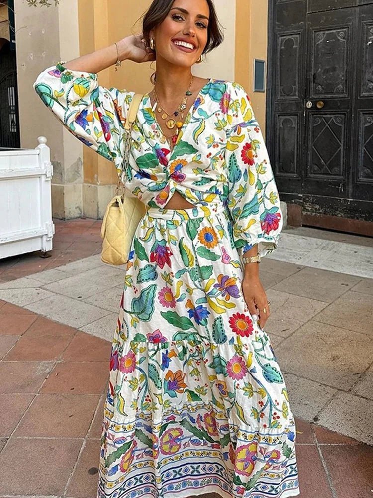 Bea - Robe maxi d'été fleurie