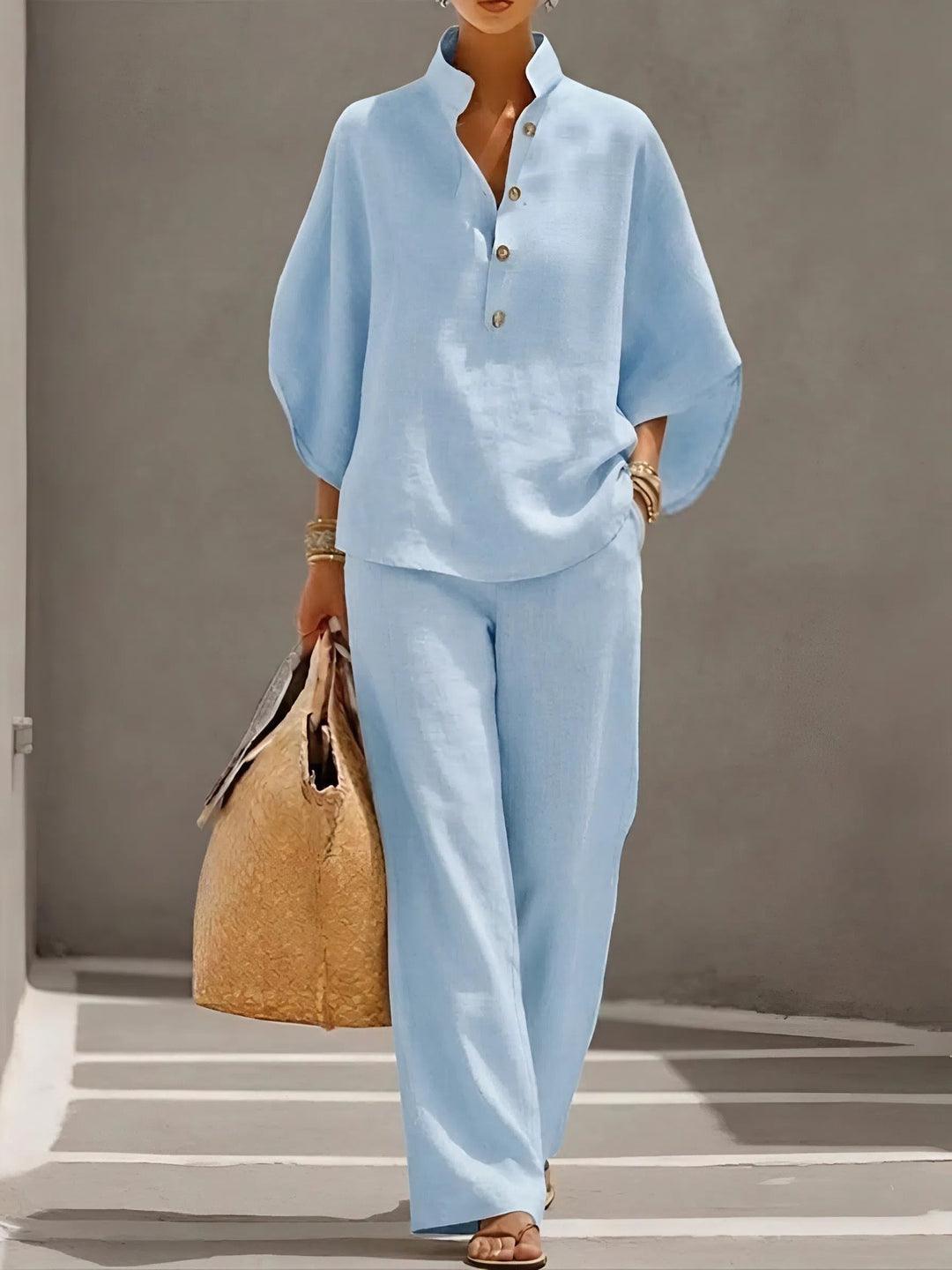 Beatrice | Ensemble femme à deux pièces avec pantalon large