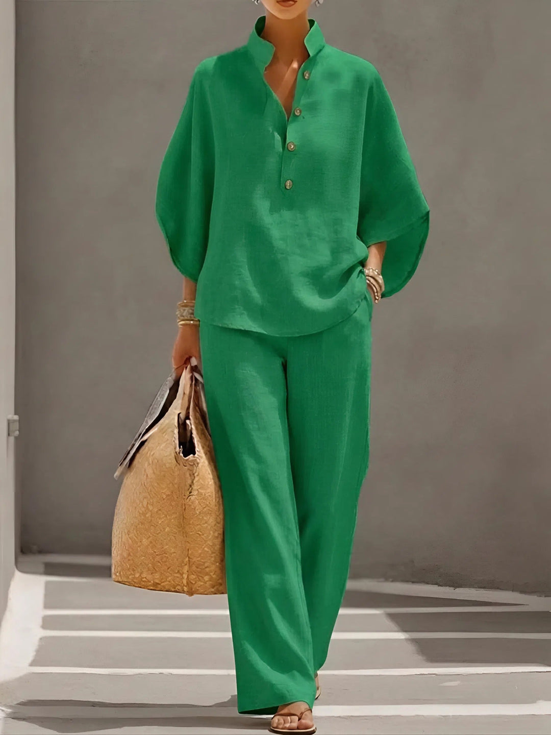 Beatrice | Ensemble femme à deux pièces avec pantalon large
