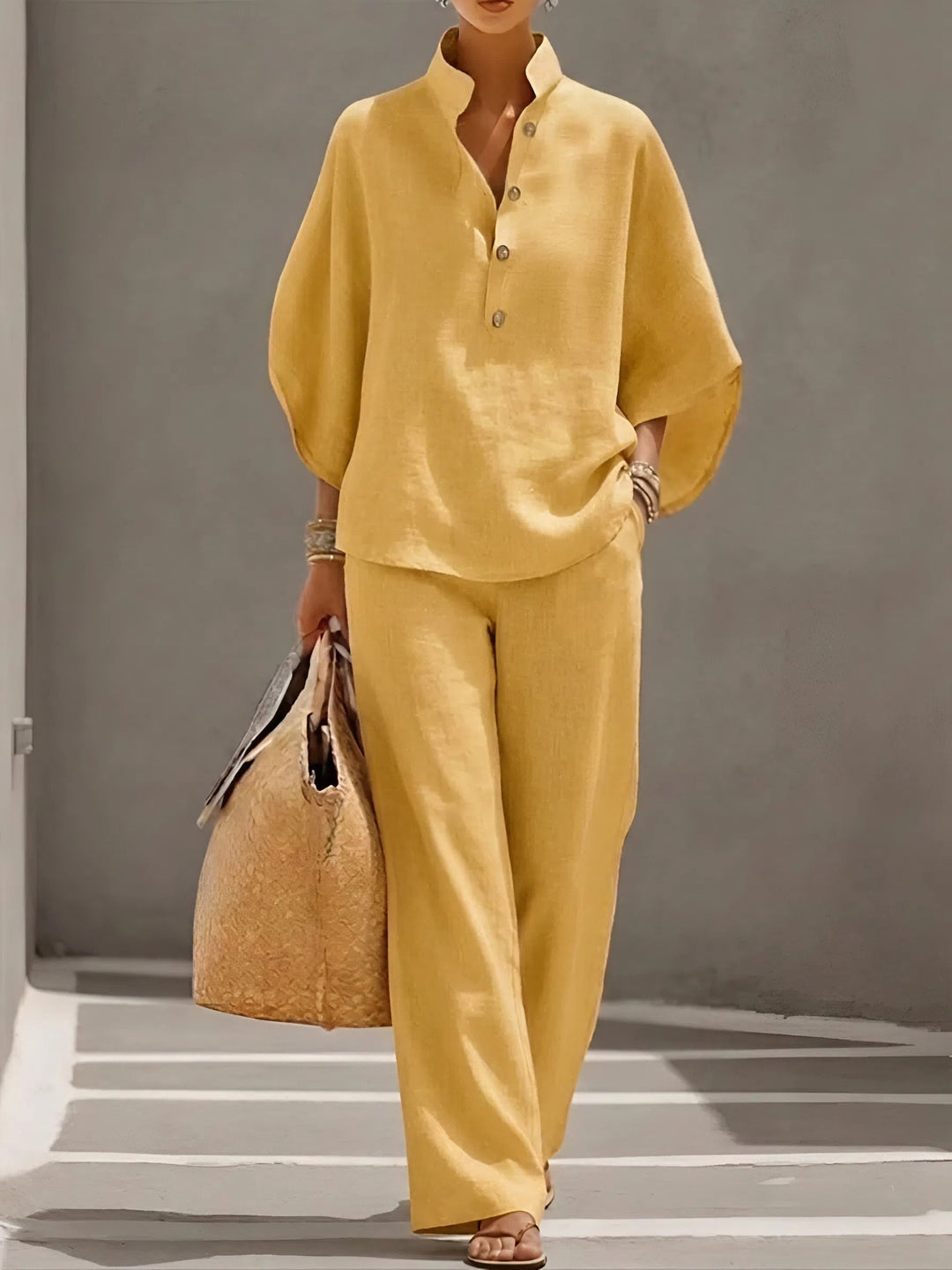 Beatrice | Ensemble femme à deux pièces avec pantalon large