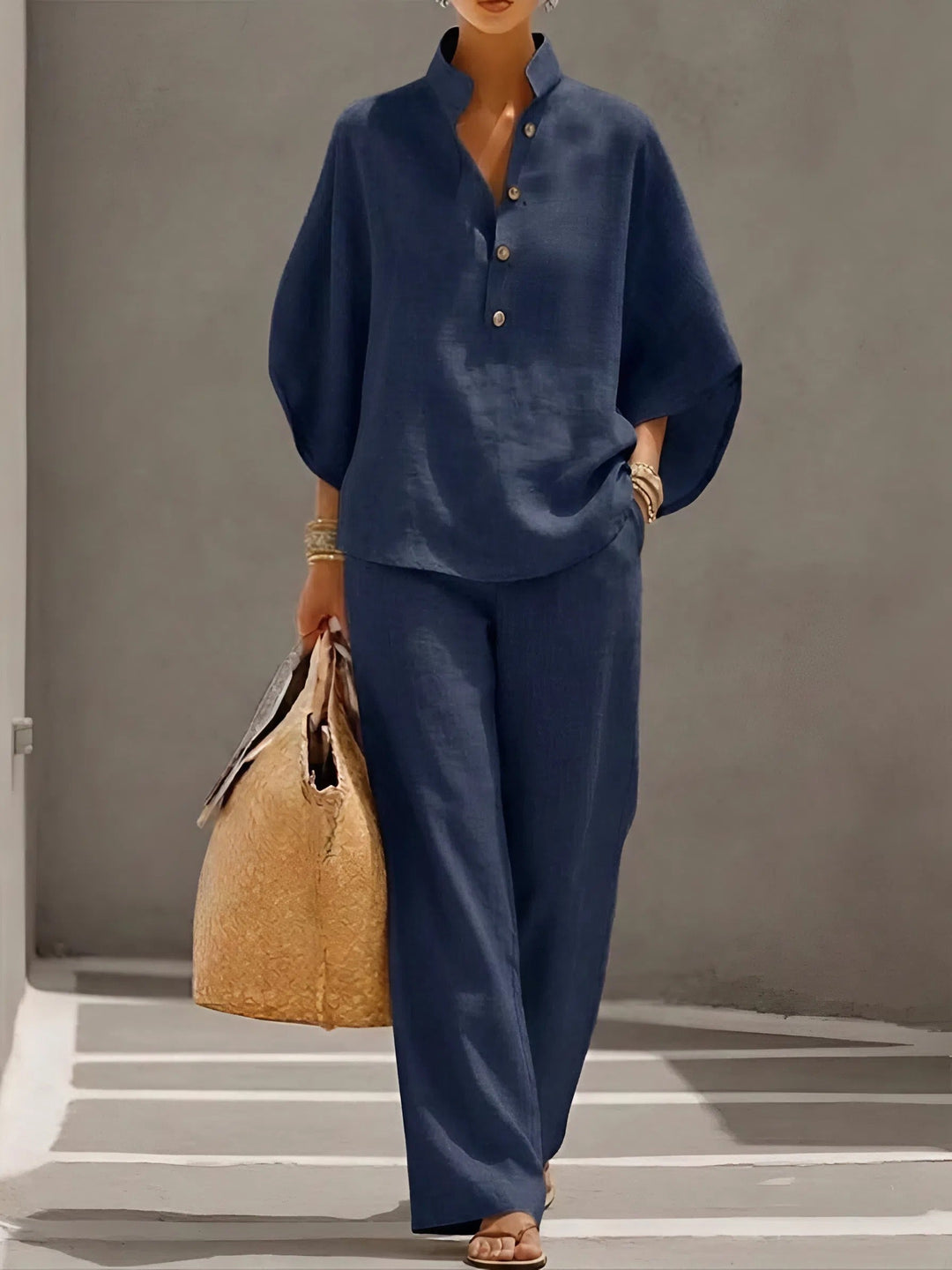 Beatrice | Ensemble femme à deux pièces avec pantalon large