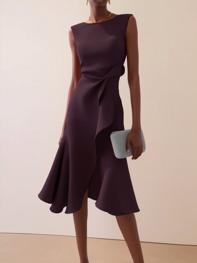 Beatrice | Robe Midi Asymétrique Drapée