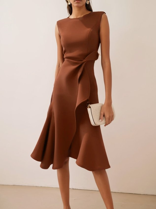 Beatrice | Robe Midi Asymétrique Drapée