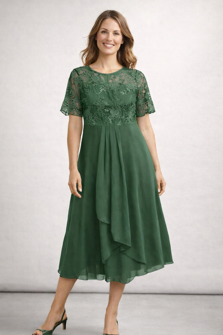 Béatrice | Robe midi en chiffon délicat