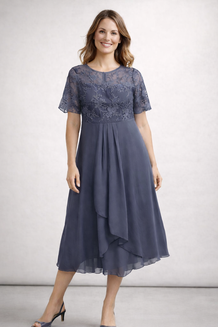 Béatrice | Robe midi en chiffon délicat