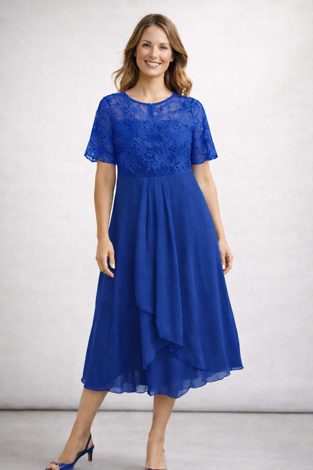 Béatrice | Robe midi en chiffon délicat