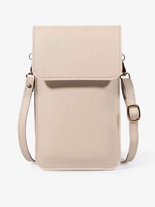 Sac à bandoulière en PU simple de couleur unie