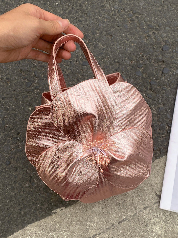 Sac à main en forme de fleur, couleur unie