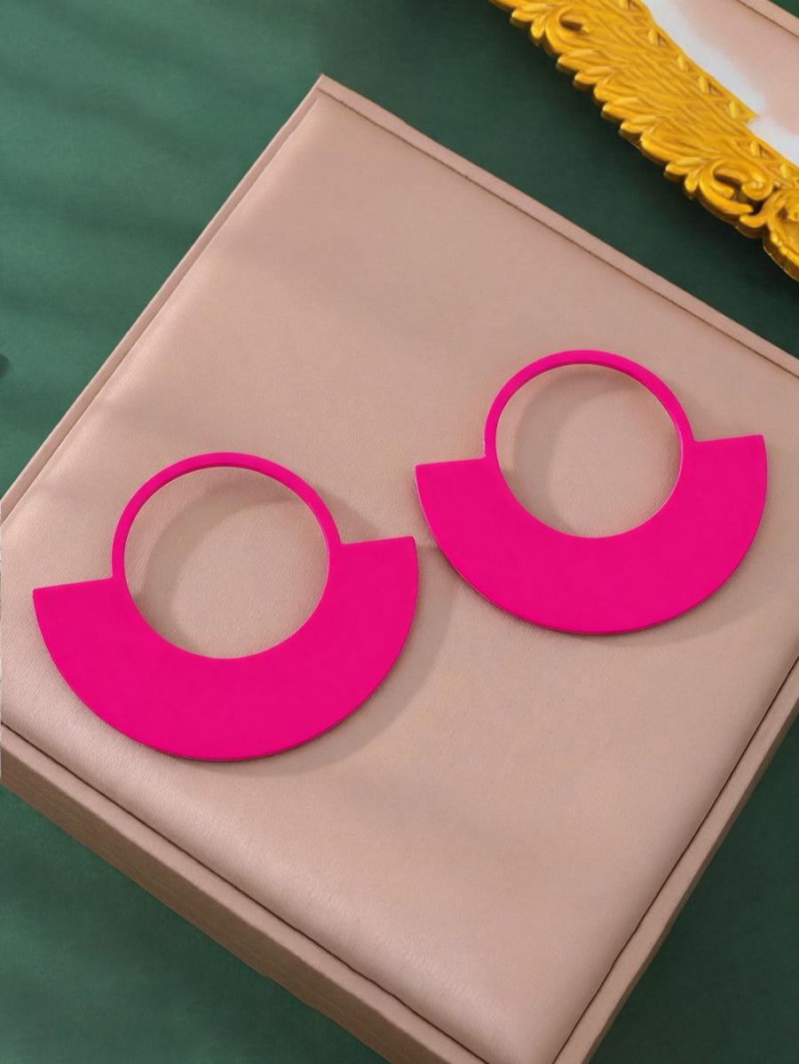 Boucles d'oreilles pendantes géométriques couleur unie
