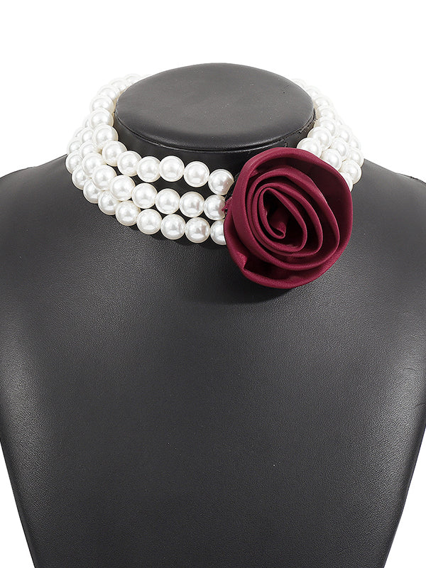 Collier réglable à chaîne, à fleurs en 3D