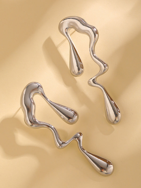 Boucles d'oreilles pendantes géométriques couleur unie